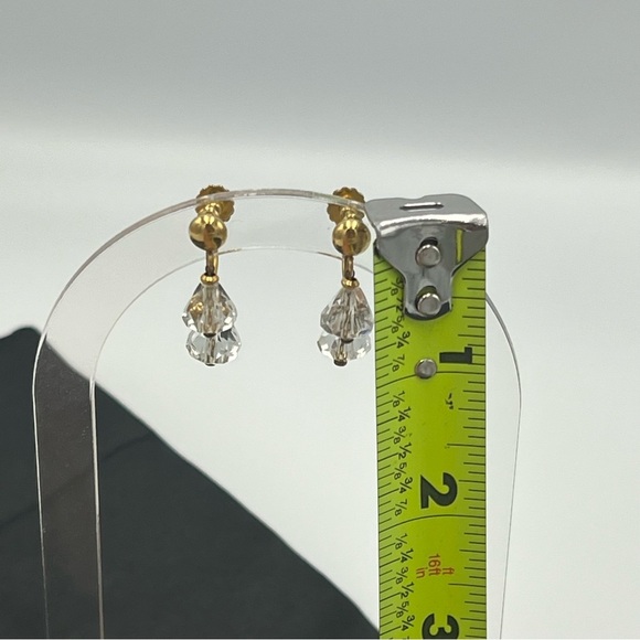 Vintage Simmons Gold Tone Crystal Bead Necklace & Matching Screw Back Earrings - Picture 6 of 14